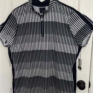 Tail Golf Shirt 2XL Stripped White and Navy Blue *BRAND NEW WITH TAG*